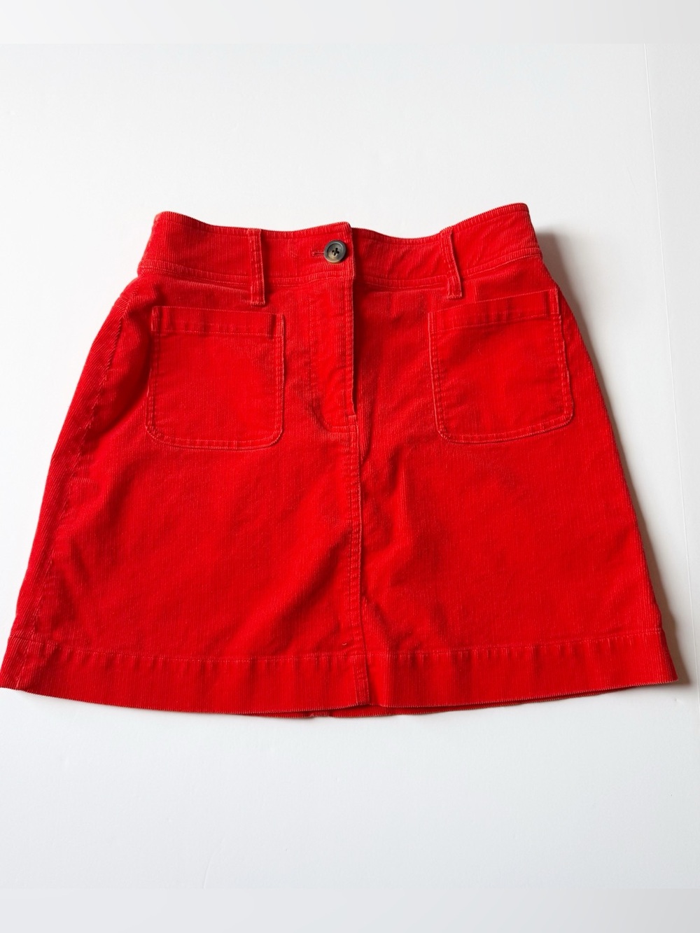 Boden Red Corduroy A-Line Mini Skirt